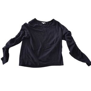 ROI Womens 100% Cashmere Crew Neck Long Sleeve Sweater Black Size Medium